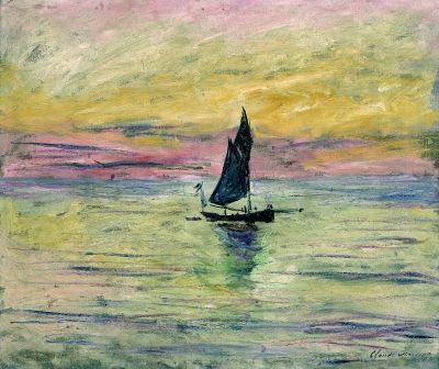 帆船，傍晚（油画） 54×65厘米 1885年 克劳德·莫奈