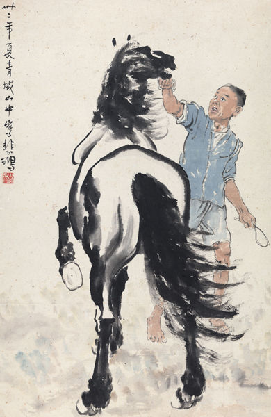 徐悲鸿 1943年作《驯马图》立轴 1173万元 2013年中国嘉德秋拍
