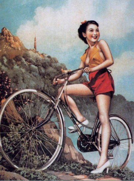 8 杭穉英所绘女子骑自行车车