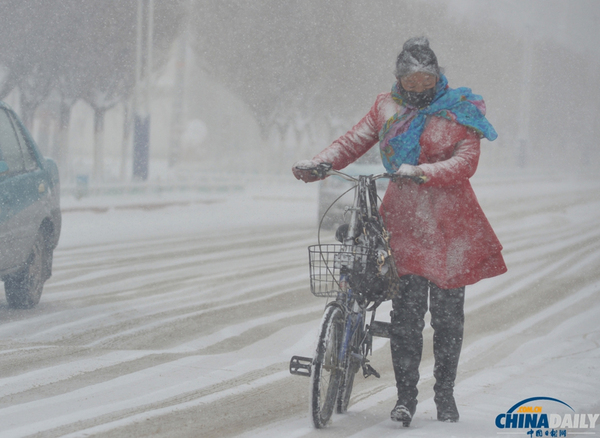新疆巴里坤遭遇大雪降温天气2
