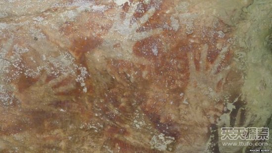 印尼发现年代最早远古人类壁画:手印与猪
