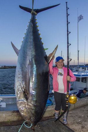 加拿大12岁女孩钓起280公斤巨型蓝鳍金枪鱼