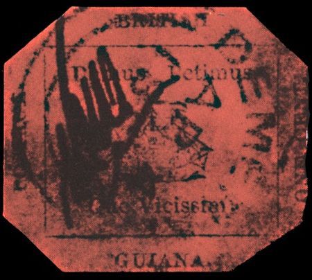 英属圭亚那洋红色帆船邮票