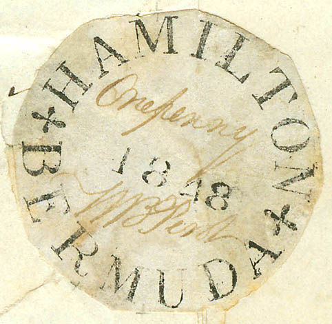 百慕大圆形临时邮票