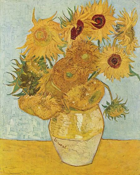 梵高《向日葵》 1888年 76cm*100cm，布面油画
