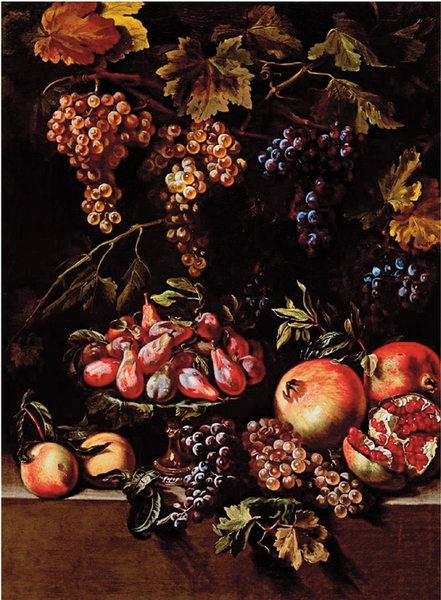 米开朗琪罗·切尔阔奇 水果 97×63cm 布面油画 17世纪