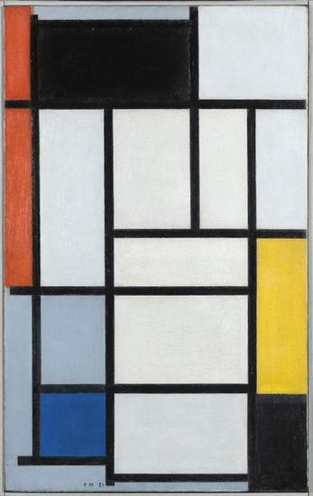 Komposition mit Rot, Schwarz, Gelb, Blau und Grau, 1921
