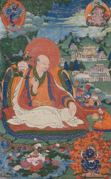 达赖喇嘛源流唐卡组合中的萨钦_贡嘎宁波