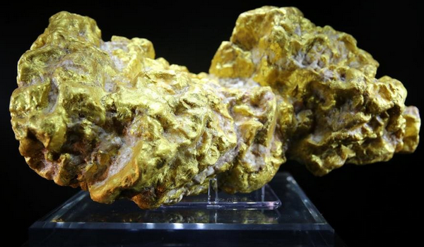 图为产于澳大利亚的世界最大的自然金“金临天下”