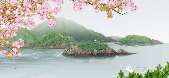 74岁日本老人 用Excel创作山水风景画