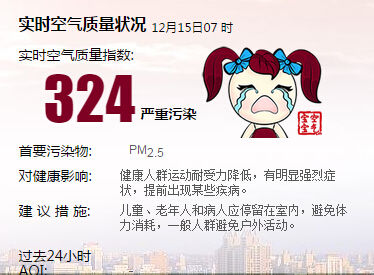 上海今晨PM2.5爆表 空气质量严重污染需防护