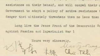 毛泽东署名英文信件伦敦拍卖以90万美元成交（图）