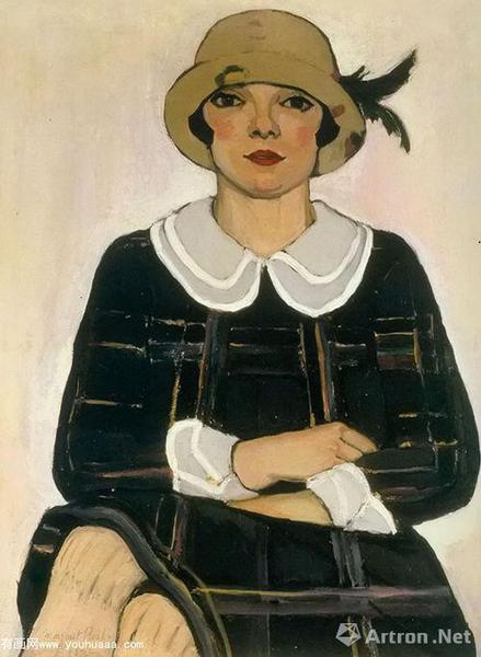 玛格丽特·普雷斯顿 《bflapper》77.3x58.5cm 1928 布面油画