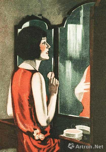《flapper makeup mirror》1920年代 