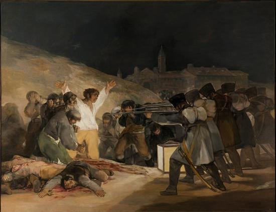 《5月3日的枪杀》，1814年，布面油画，266cm*345cm，马德里，普拉多博物馆