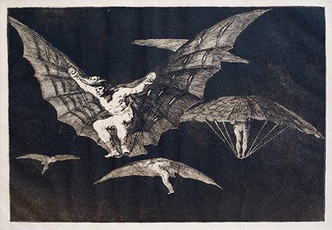 《飞行的方式》选自《荒诞集》约1816-1823年，凹版蚀刻画