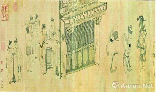 《灯戏图》 描绘杭州元宵庙会的场景