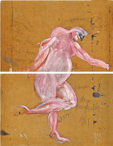 这幅画作名为《人体》，描绘了一名裸体男子，是培根1959年在康沃尔所绘。