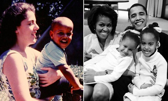 奥巴马在母亲节感谢母亲和妻子晒童年旧照（图）