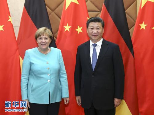 6月13日，国家主席习近平在北京会见德国总理默克尔。 新华社记者庞兴雷 摄