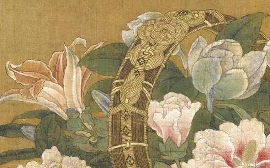 《花篮图页》 南宋 李嵩，绢本设色，19.1cm×26.5cm