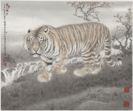 《霜天晓步》 49.6×59.3厘米 纸本设色 冯大中 2011年