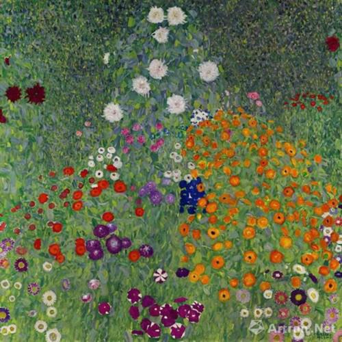 古斯塔夫-克林姆（Gustav Klimt） 《花草农园》 1907年作 油彩画布，110x110cm 估价待询 [此作展至2月15日]