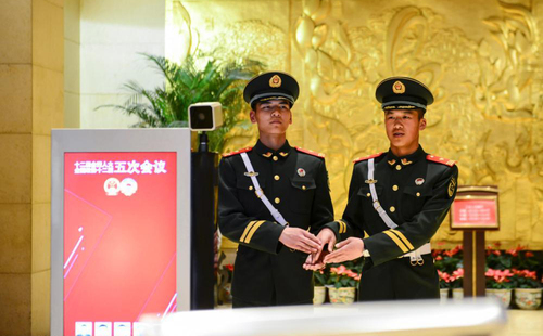 北京：全国两会在即 武警官兵进入两会时间3