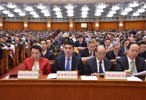 新疆维吾尔自治区代表团、青海省代表团、宁夏回族自治区代表团在会上。
