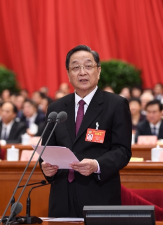 3月13日，全国政协十二届五次会议在北京人民大会堂举行闭幕会。全国政协主席俞正声主持闭幕会并讲话。