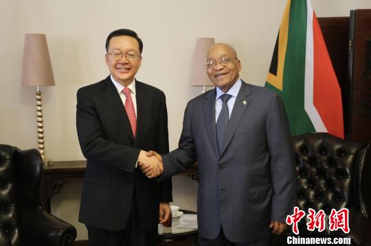 中国驻南非大使田学军夫妇向总统祖马等政要辞行
