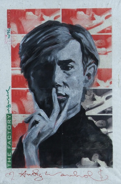 Andy Warhol《安迪沃霍尔》 材质 帆布丝网印刷 手工油彩上色