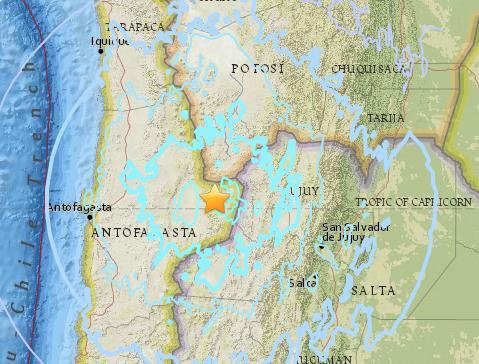 智利北部边境地区发生6.2级地震震源深度135公里