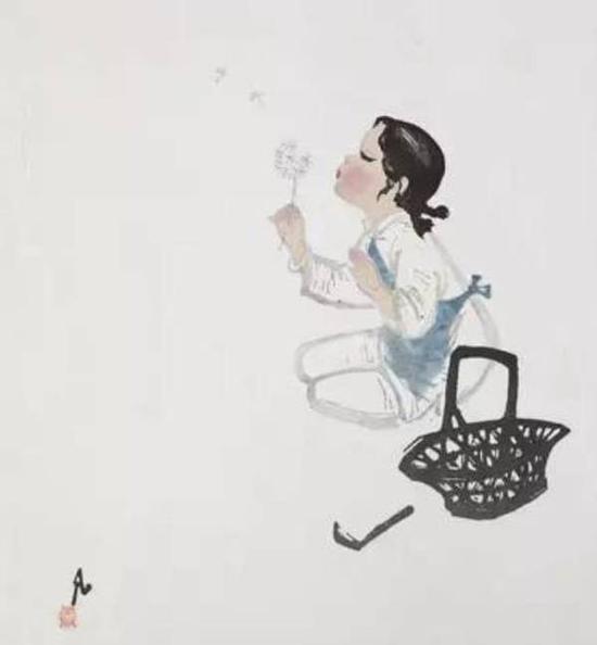 吴凡，《蒲公英》，版画，57.8 × 35.8cm，1959年