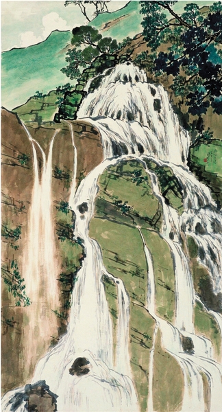 陈树人 鼎湖飞瀑 国画 1936年 中国美术馆藏