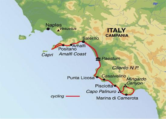 意大利南部海岸线地图