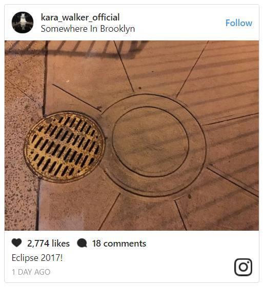 “2017年日全食！”。图片：Kara Walker‘s Instagram