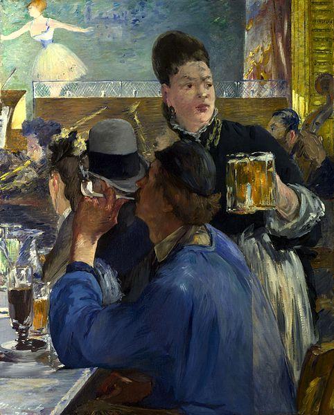 爱德华·马奈，《咖啡厅演奏会一角》，约1878-1880年