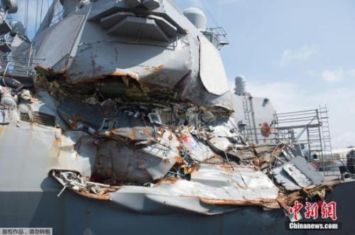 8月18日，美国海军公布了其海军驱逐舰“菲茨杰拉德”号内部破损的照片。