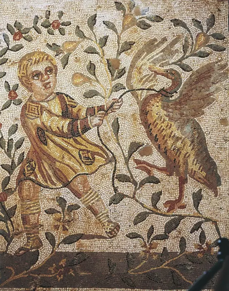 在西西里岛中部的卡萨尔的罗马别墅中，以马赛克描绘的生活场景或人物、动物随处可见。