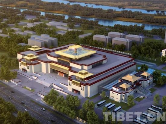 西藏博物馆新馆鸟瞰图效果图