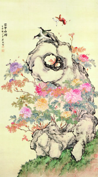   富贵白头图（国画）132.6×75厘米 1887年 居廉 北京故宫博物院藏