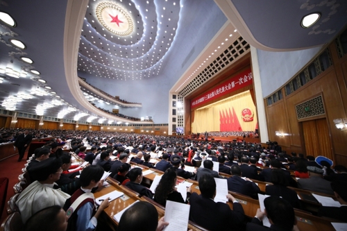 （2）十三届全国人大一次会议在京开幕