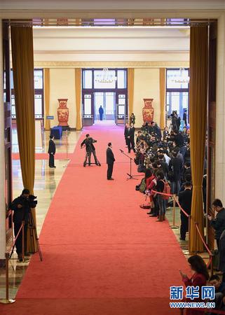 3月13日，十三届全国人大一次会议在北京人民大会堂举行第四次全体会议。这是记者在“部长通道”采访。 2