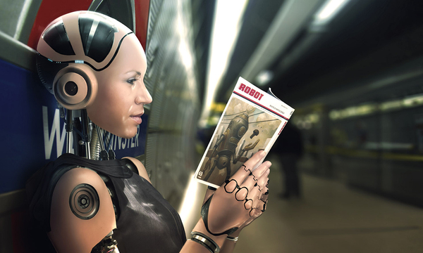robot-book-read-girl