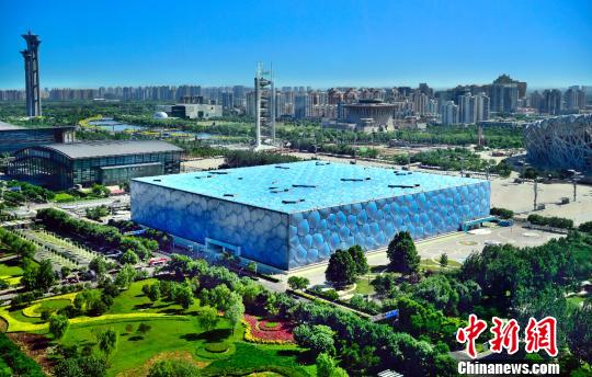 8月9日，北京奥林匹克公园“十八景”正式发布。图为“十八景”之一水蕴方圆。　陈强 摄
