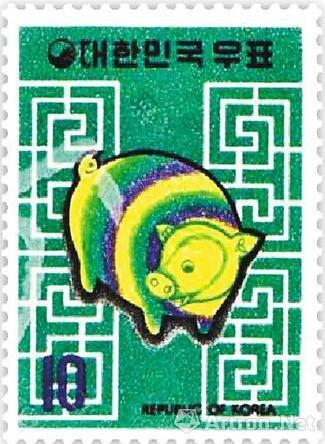 韩国生肖猪邮票