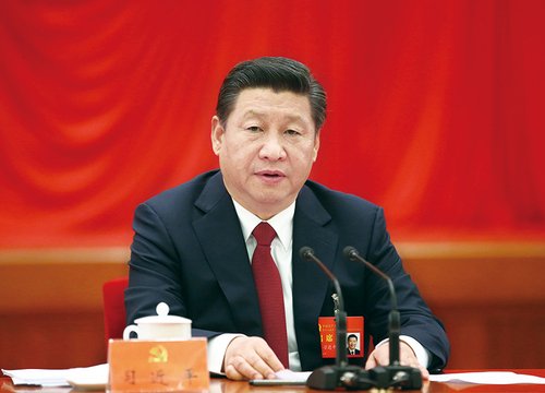 中国共产党第十八届中央委员会第四次全体会议，于2014年10月20日至23日在北京举行。中央委员会总书记习近平作重要讲话。 新华社记者 兰红光 摄