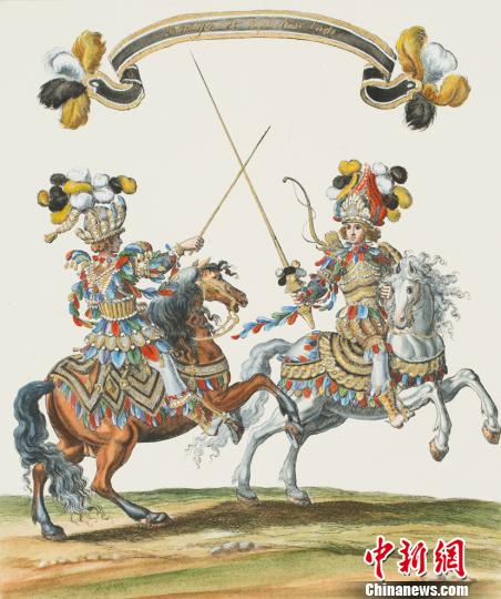 展品《第四列骑士队——印第安骑士生与骑士侍从》。黑龙江省美术馆提供
