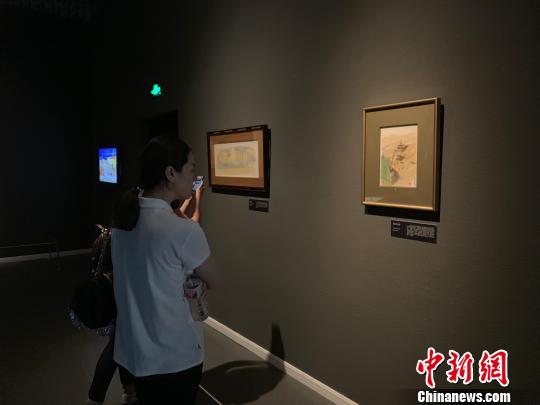 民众欣赏平山郁夫藏文物及画作。　韩宏 摄